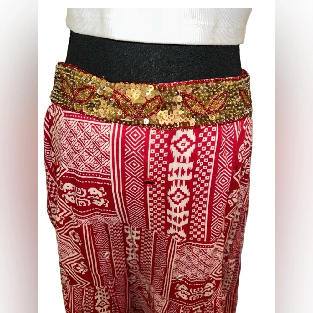 ✌🏻COACHELLA FESTIVAL VIBES!! TWENTY-ONE GORGEOUS FLOWING SEQUINED BOHO SKIRT - Picture 7 of 15